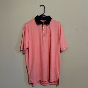 Southern Marsh Medium Red and White striped polo